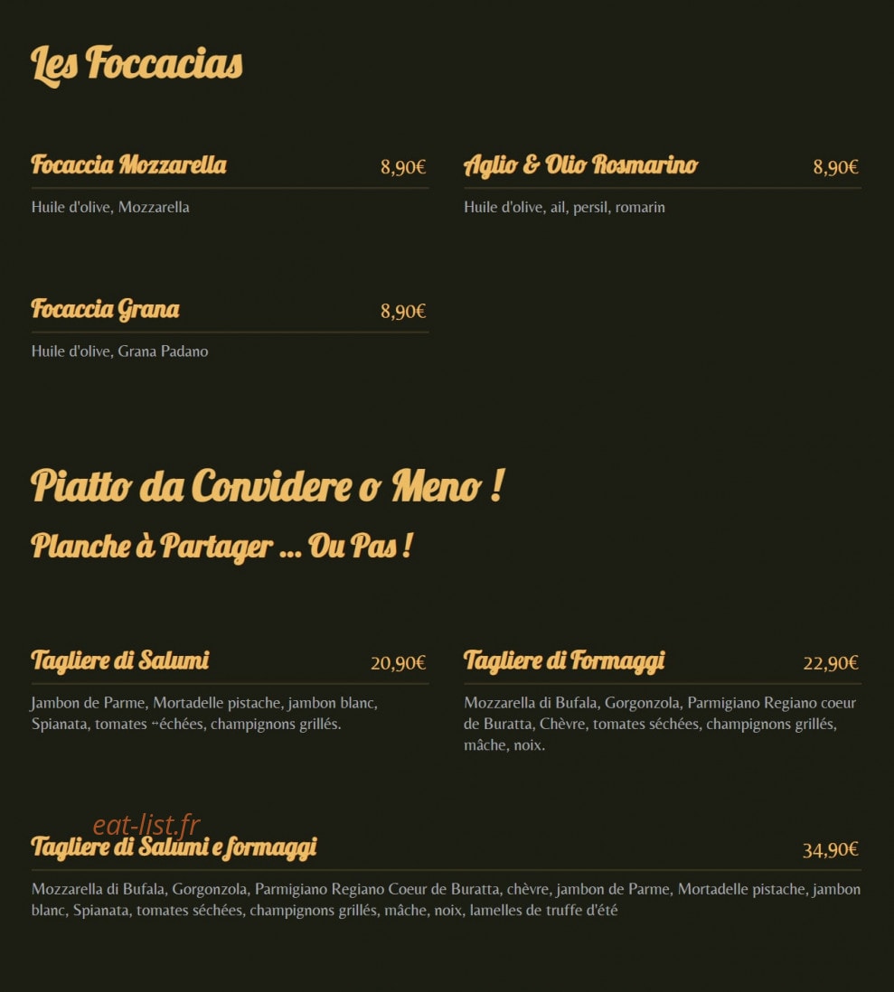 L'Osteria — carte page 2
