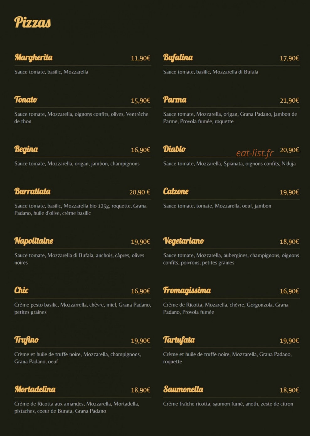 L'Osteria — carte page 1