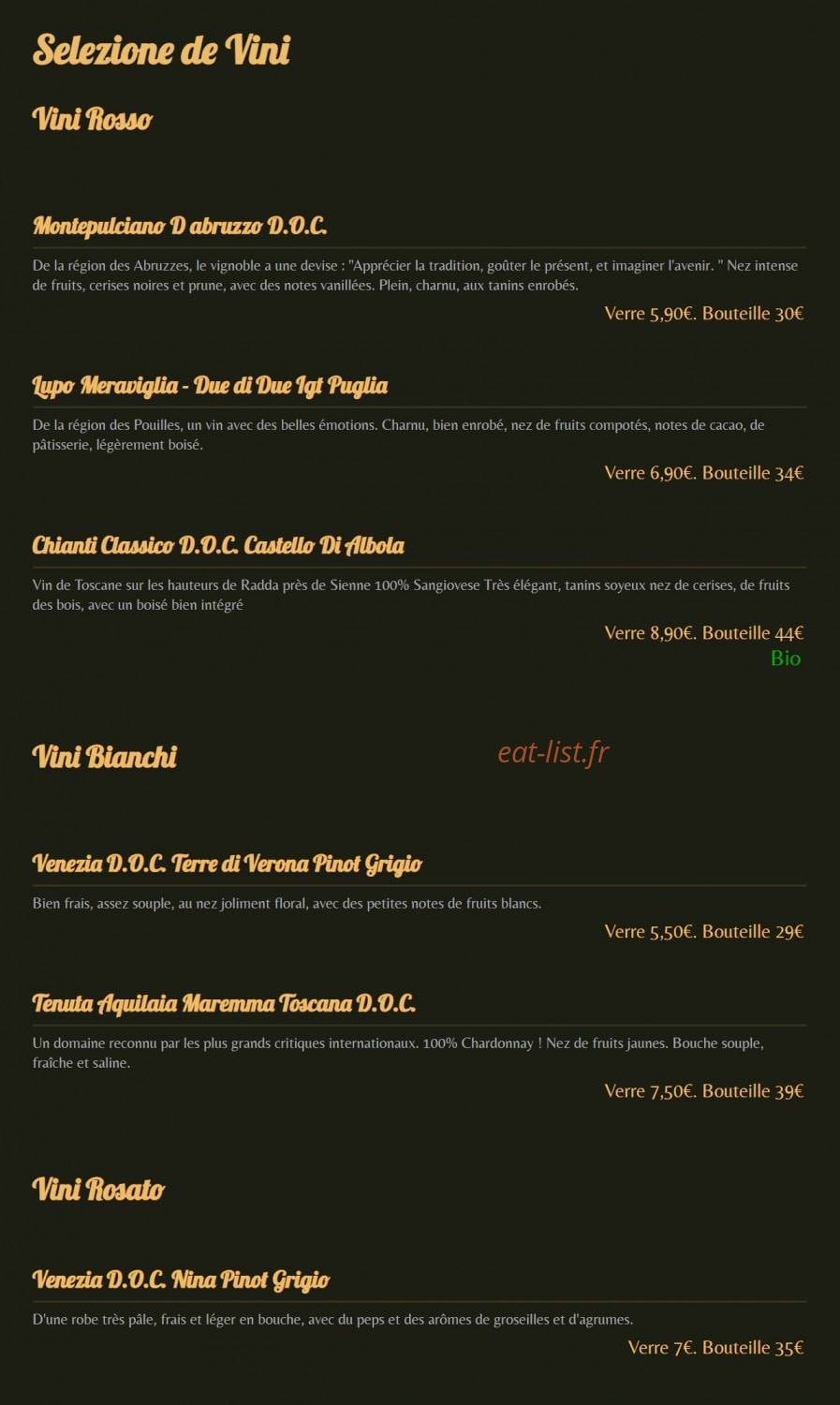 L'Osteria — carte page 3