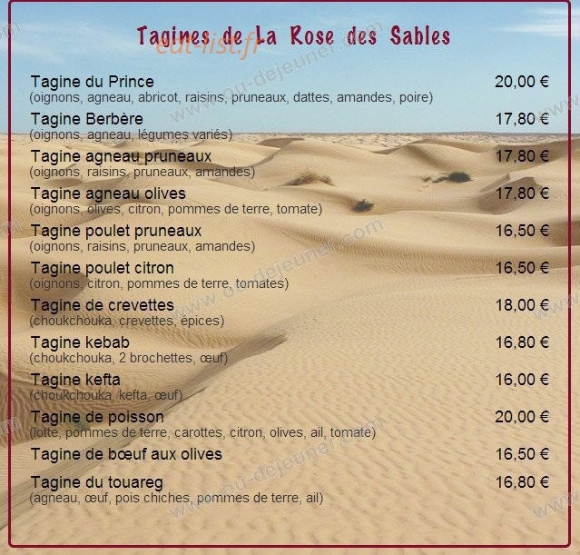 La Rose des Sables — carte page 4