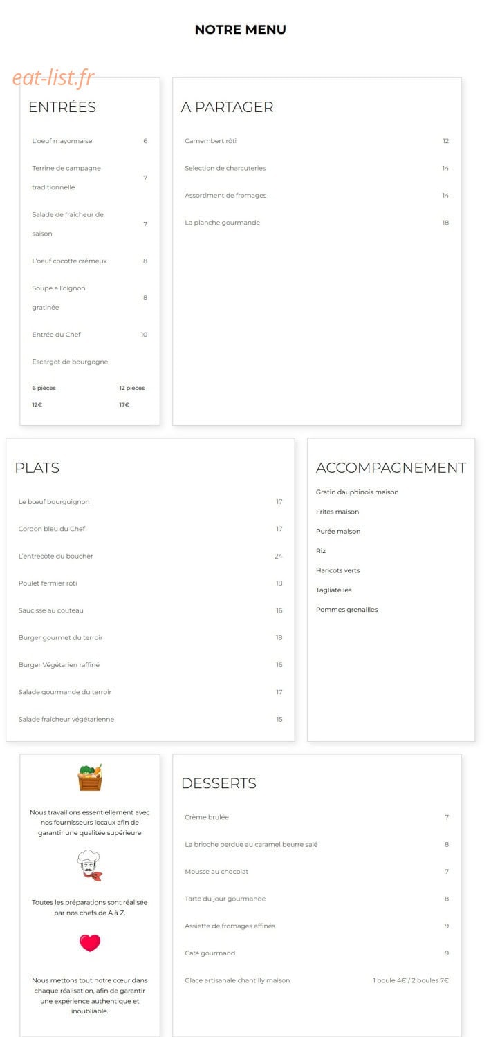 La Table de Lulu — carte page 1