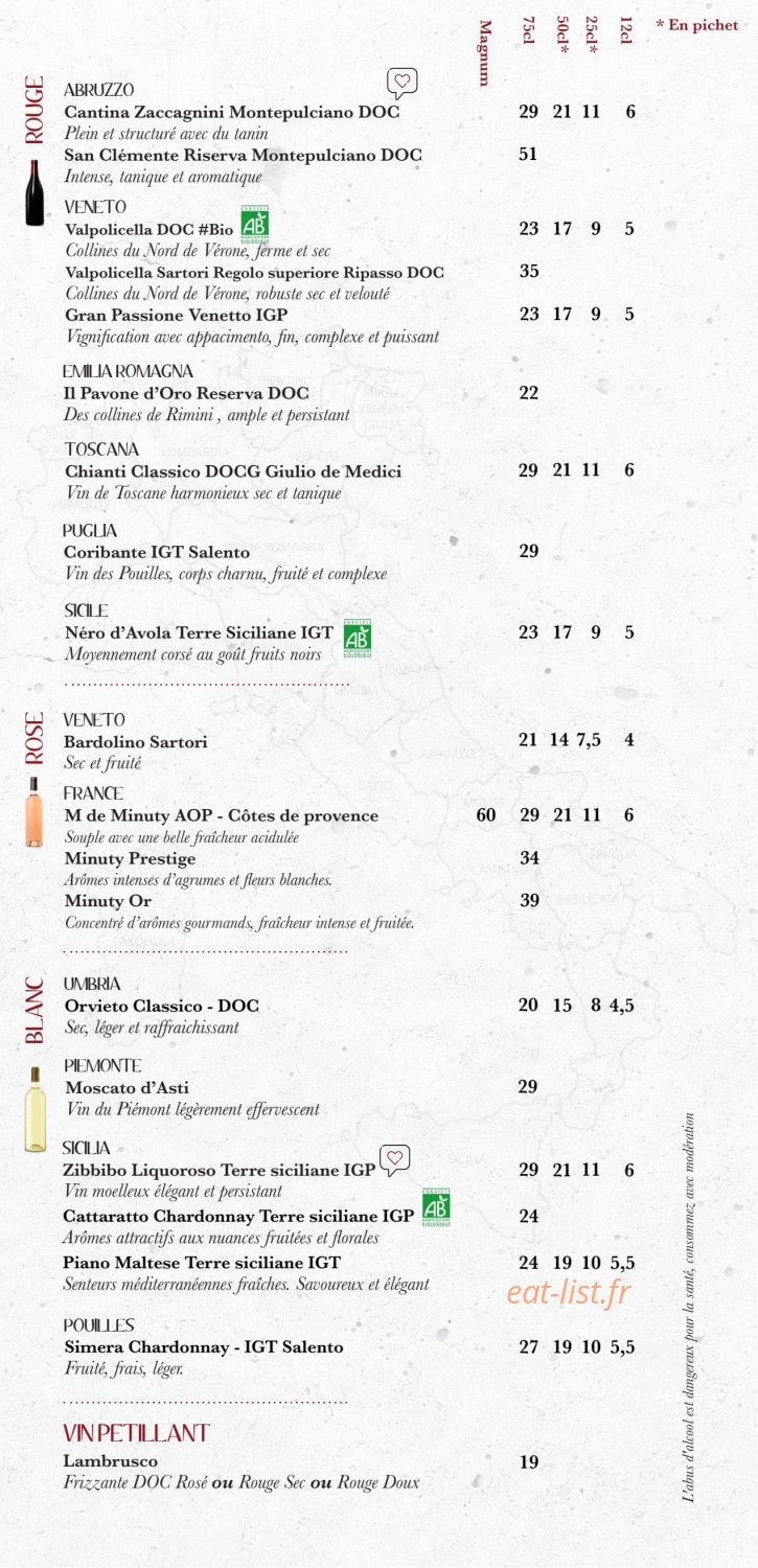 Le Comptoir Italien — carte page 11