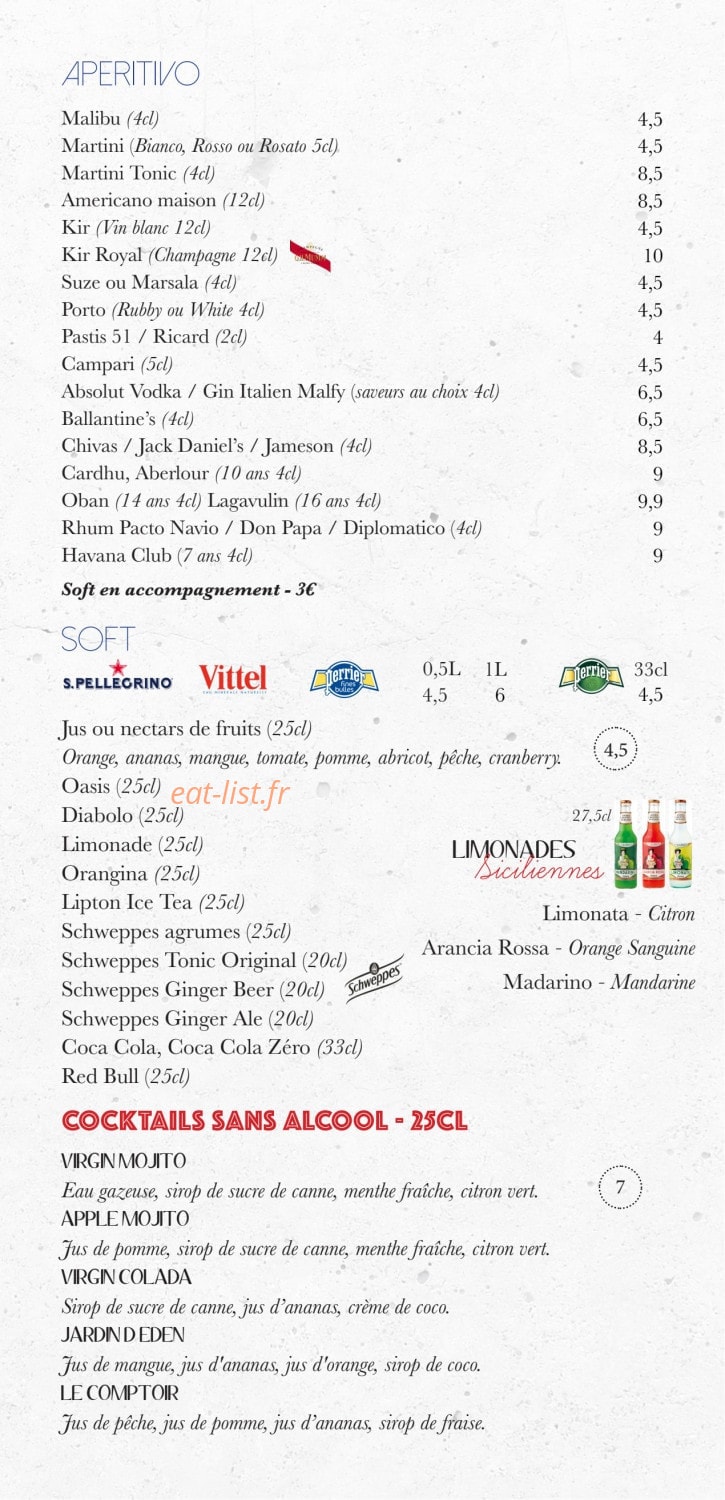 Le Comptoir Italien — carte page 3