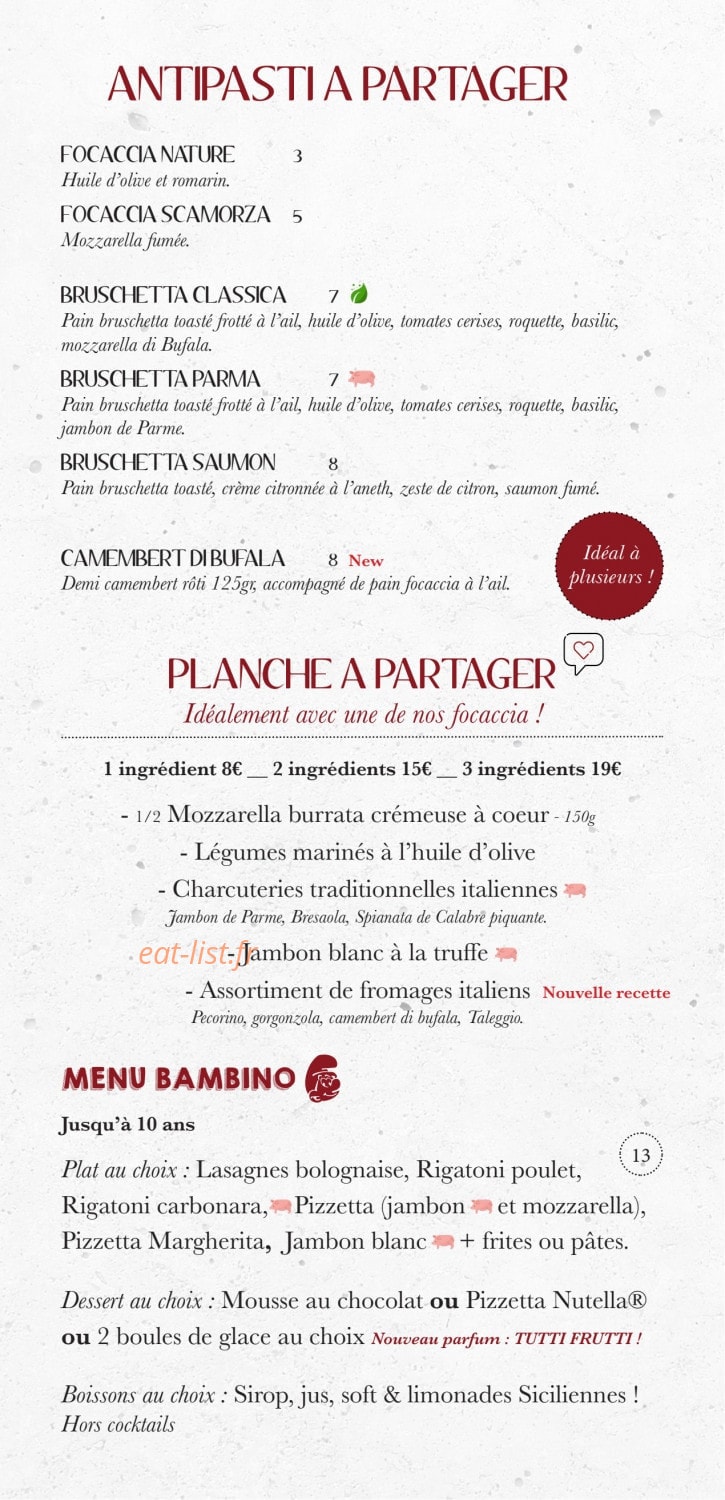 Le Comptoir Italien — carte page 4