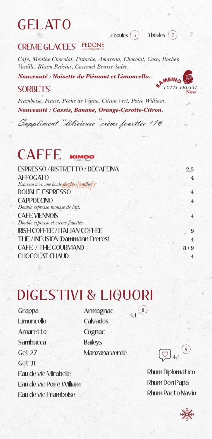Le Comptoir Italien — carte page 10