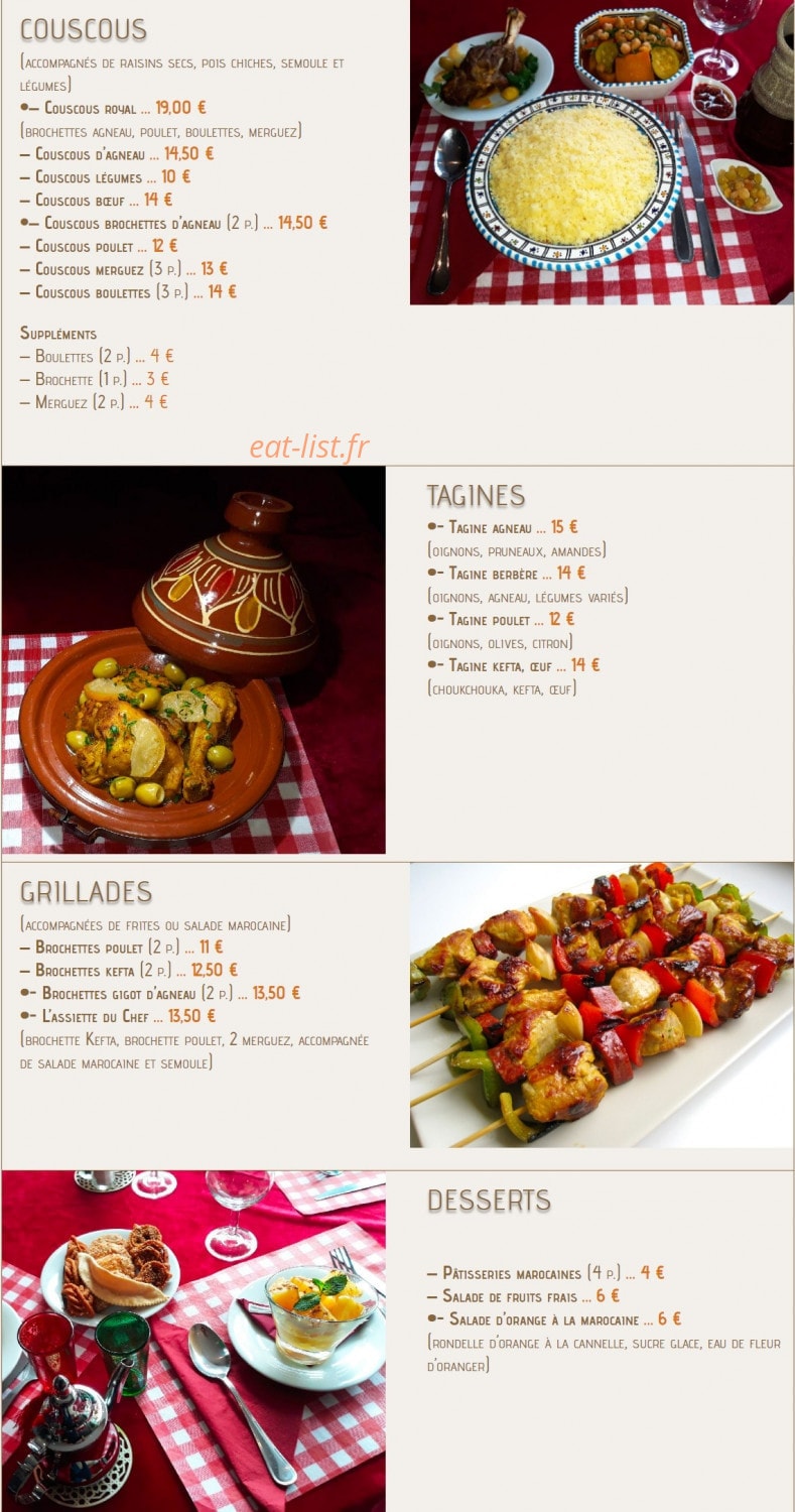 Les Delices du Maroc — carte page 2