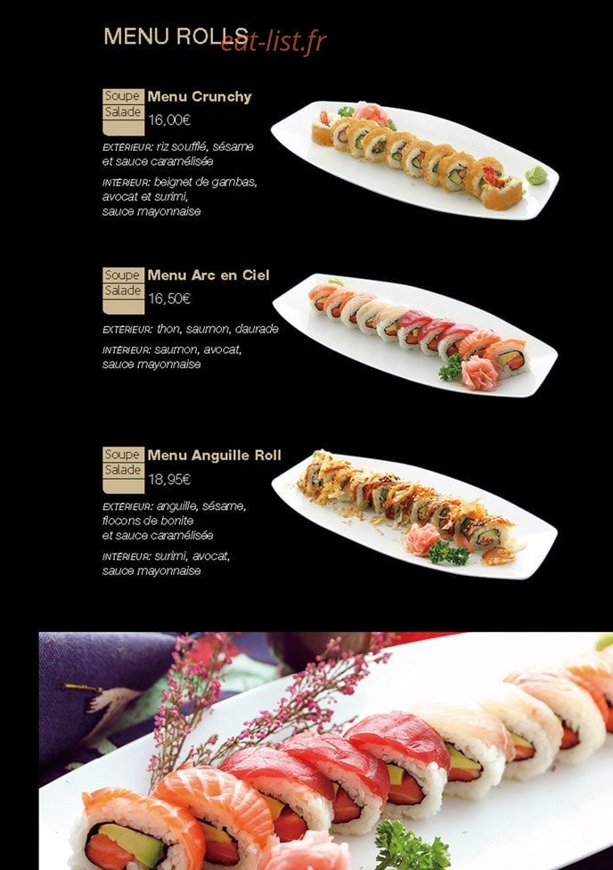Carte et menu de Little Tokyo à Conflans Sainte Honorine — Les menus rolls