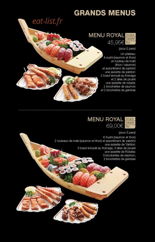 Carte et menu de Little Tokyo à Conflans Sainte Honorine — Les menus royals