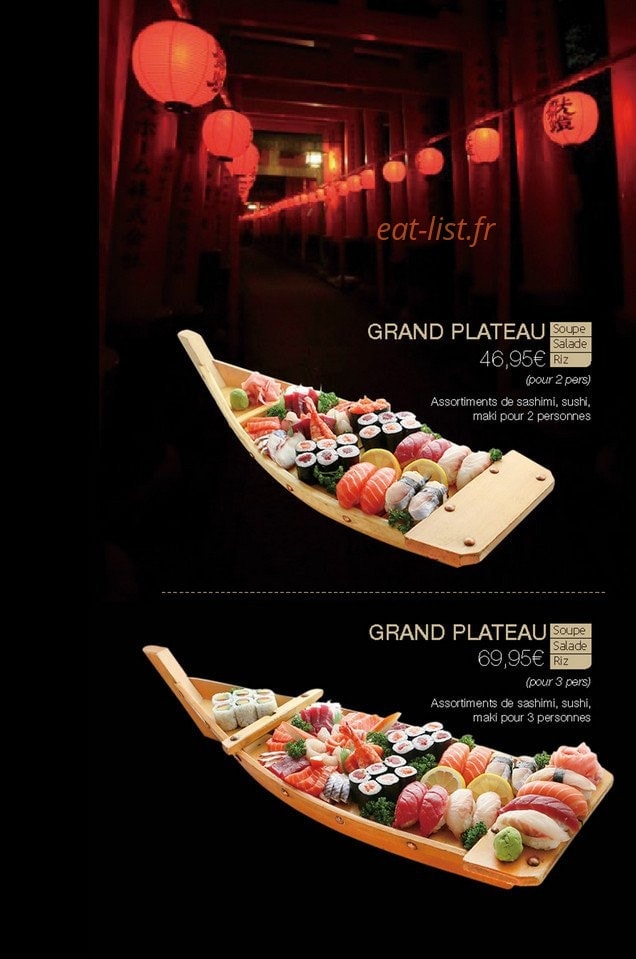 Carte et menu de Little Tokyo à Conflans Sainte Honorine — Les grands plateaux