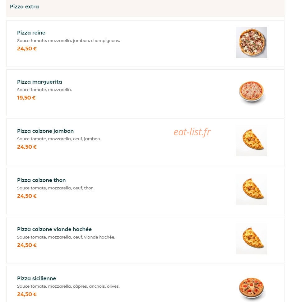 Pizza King — carte page 17