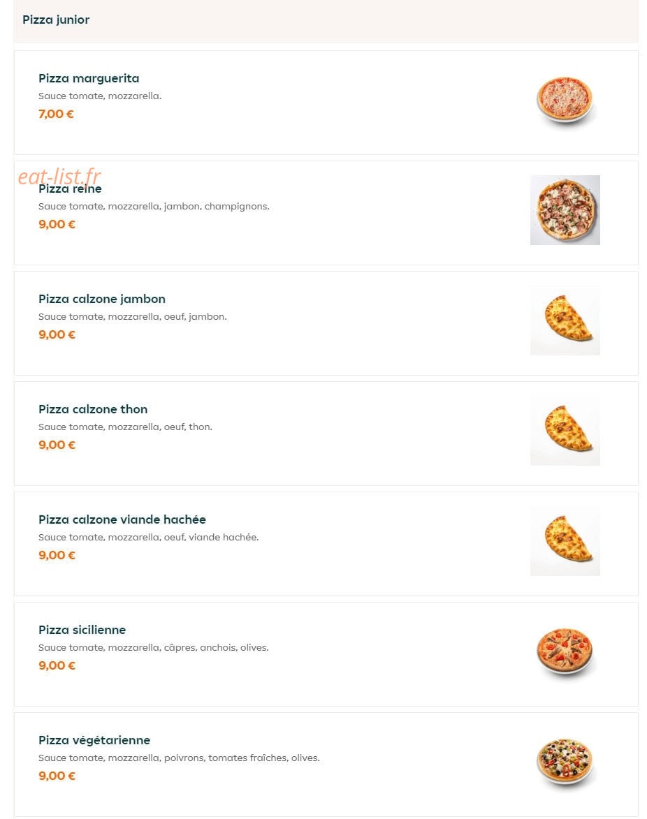 Pizza King — carte page 2