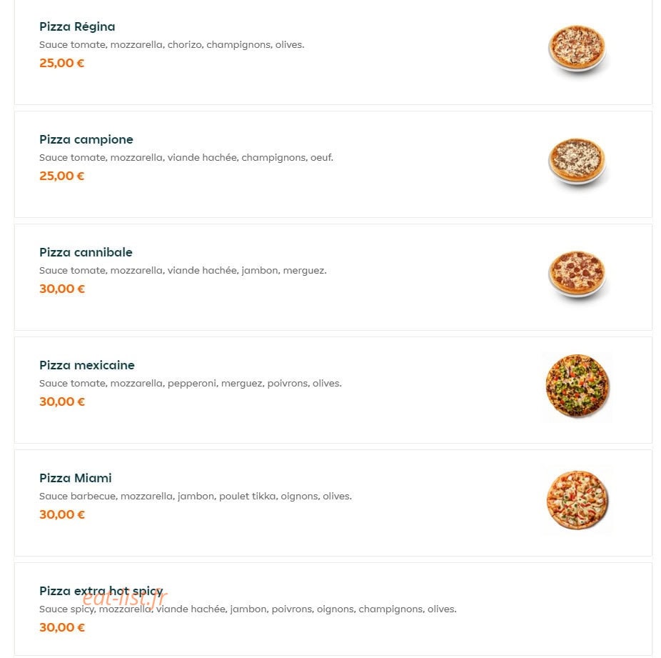 Pizza King — carte page 19