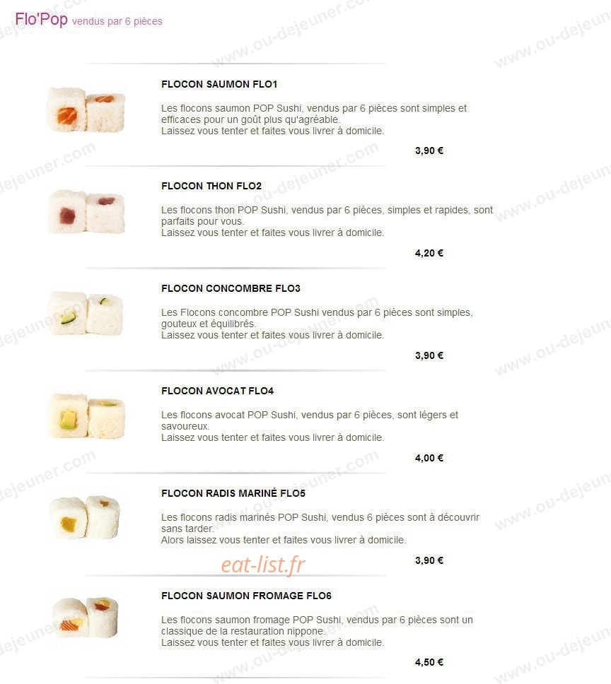 Pop Sushi — carte page 20