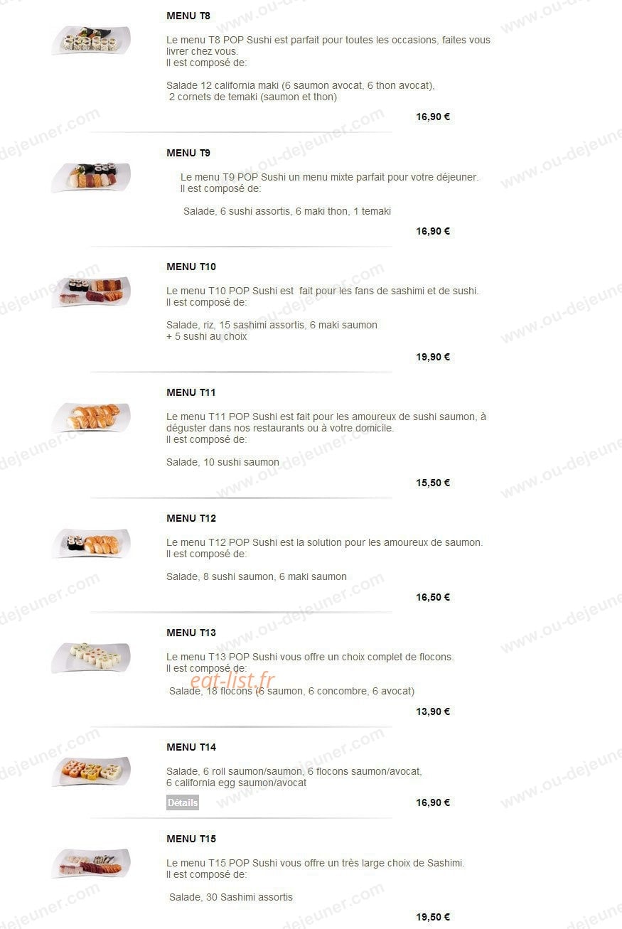 Pop Sushi — carte page 3