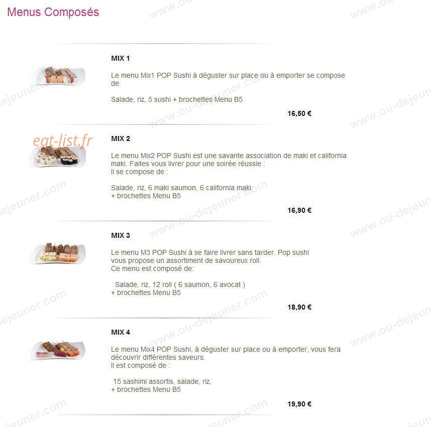 Pop Sushi — carte page 4