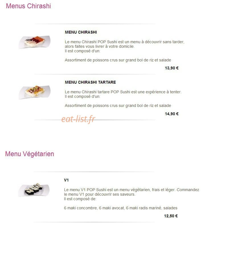 Pop Sushi — carte page 5