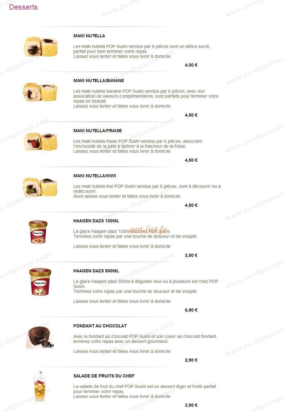 Pop Sushi — carte page 23