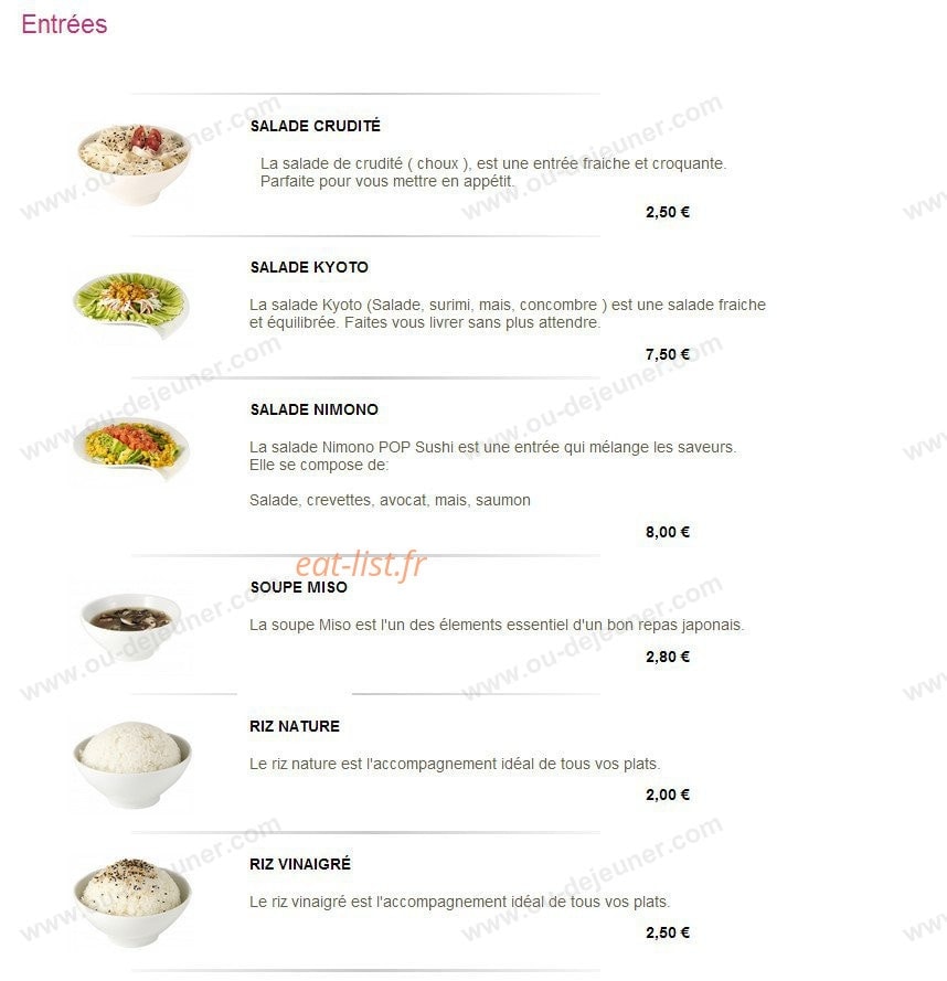 Pop Sushi — carte page 9