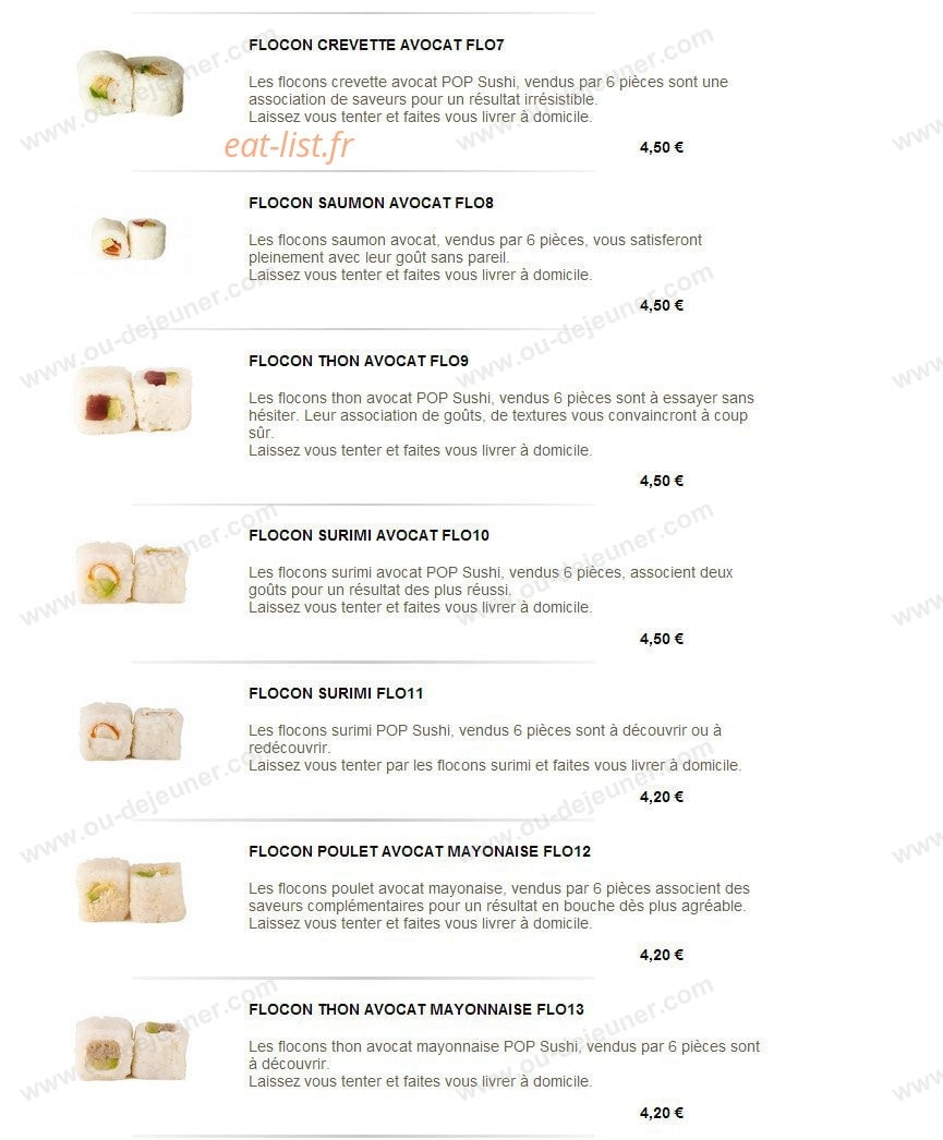 Pop Sushi — carte page 21