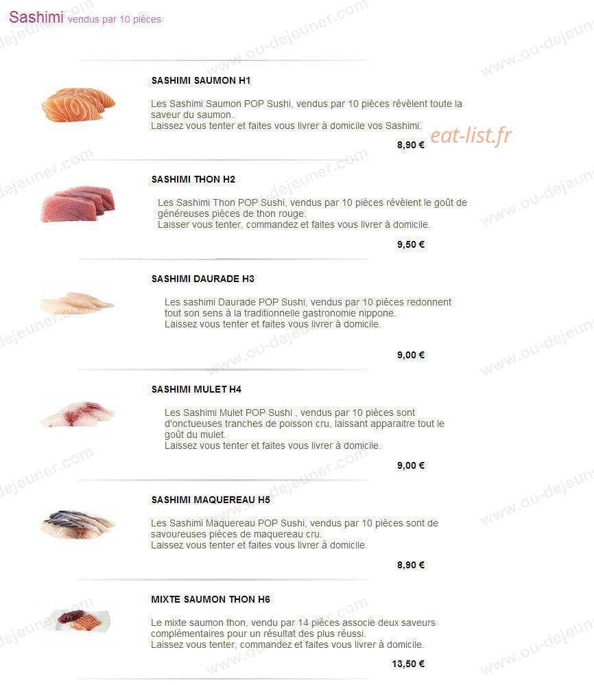 Pop Sushi — carte page 17