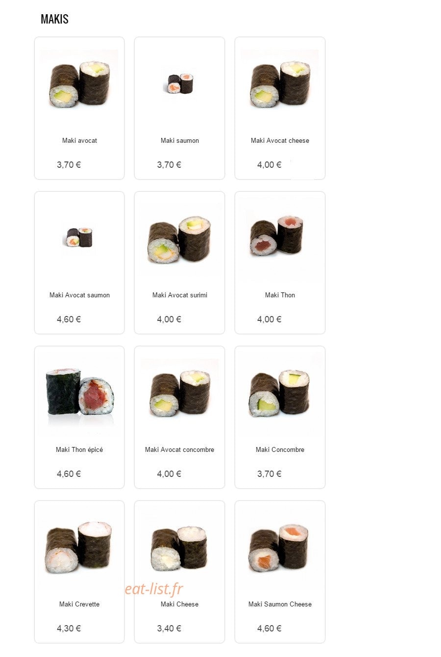 Sushi Sun — carte page 3