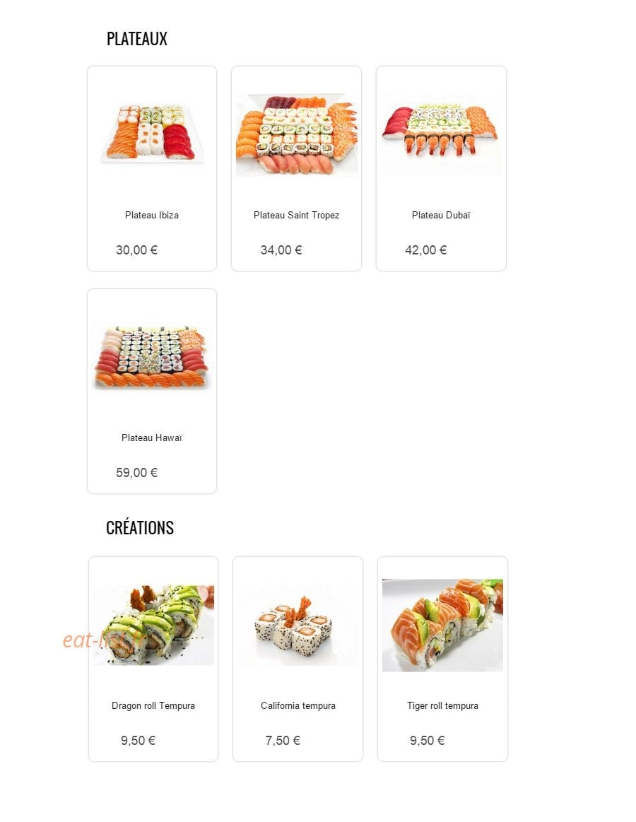 Sushi Sun — carte page 20
