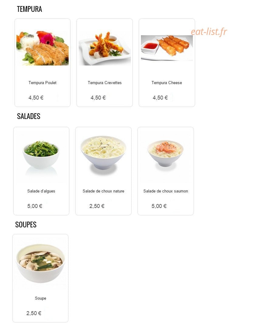 Sushi Sun — carte page 1