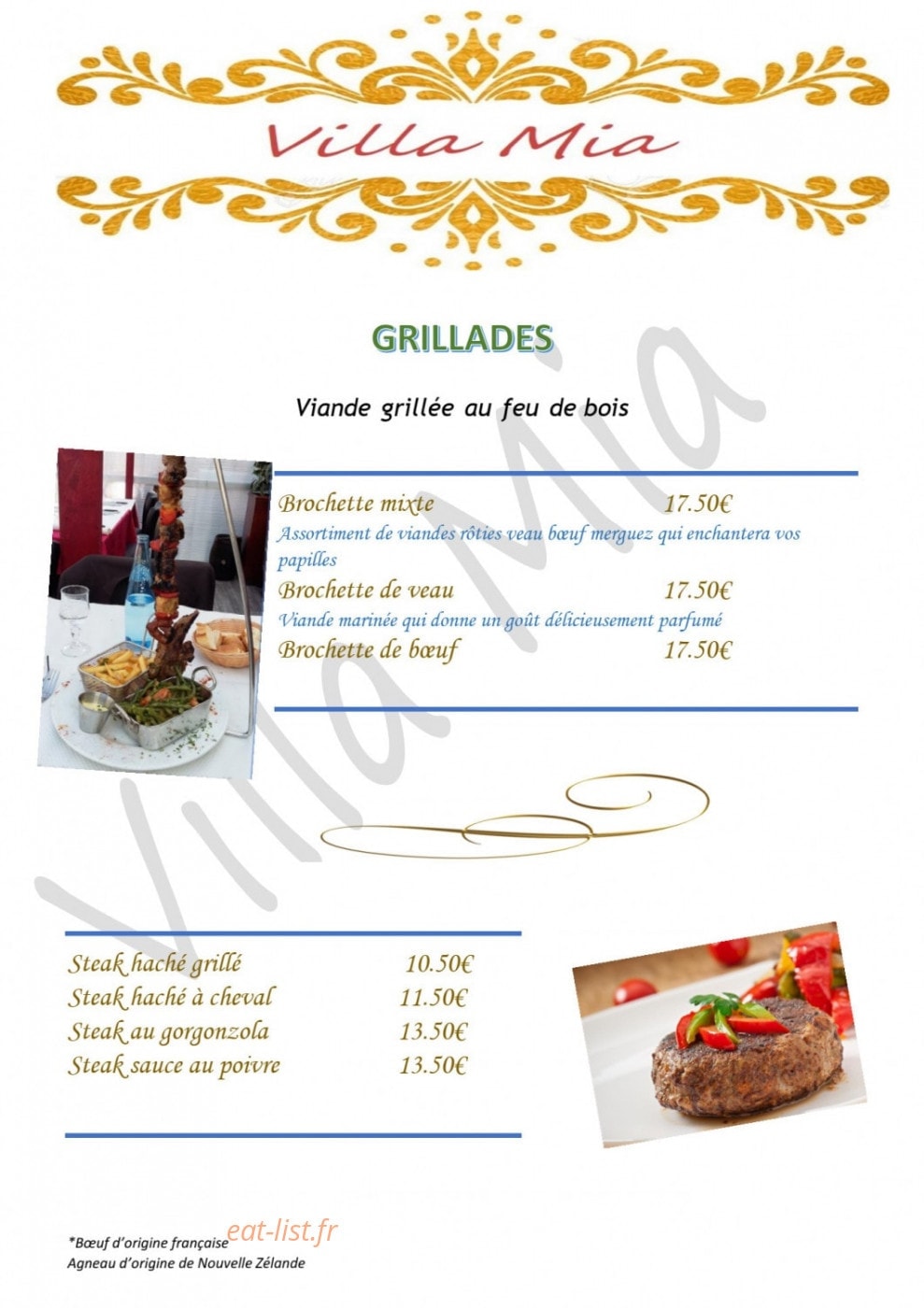 Villa Mia — carte page 7