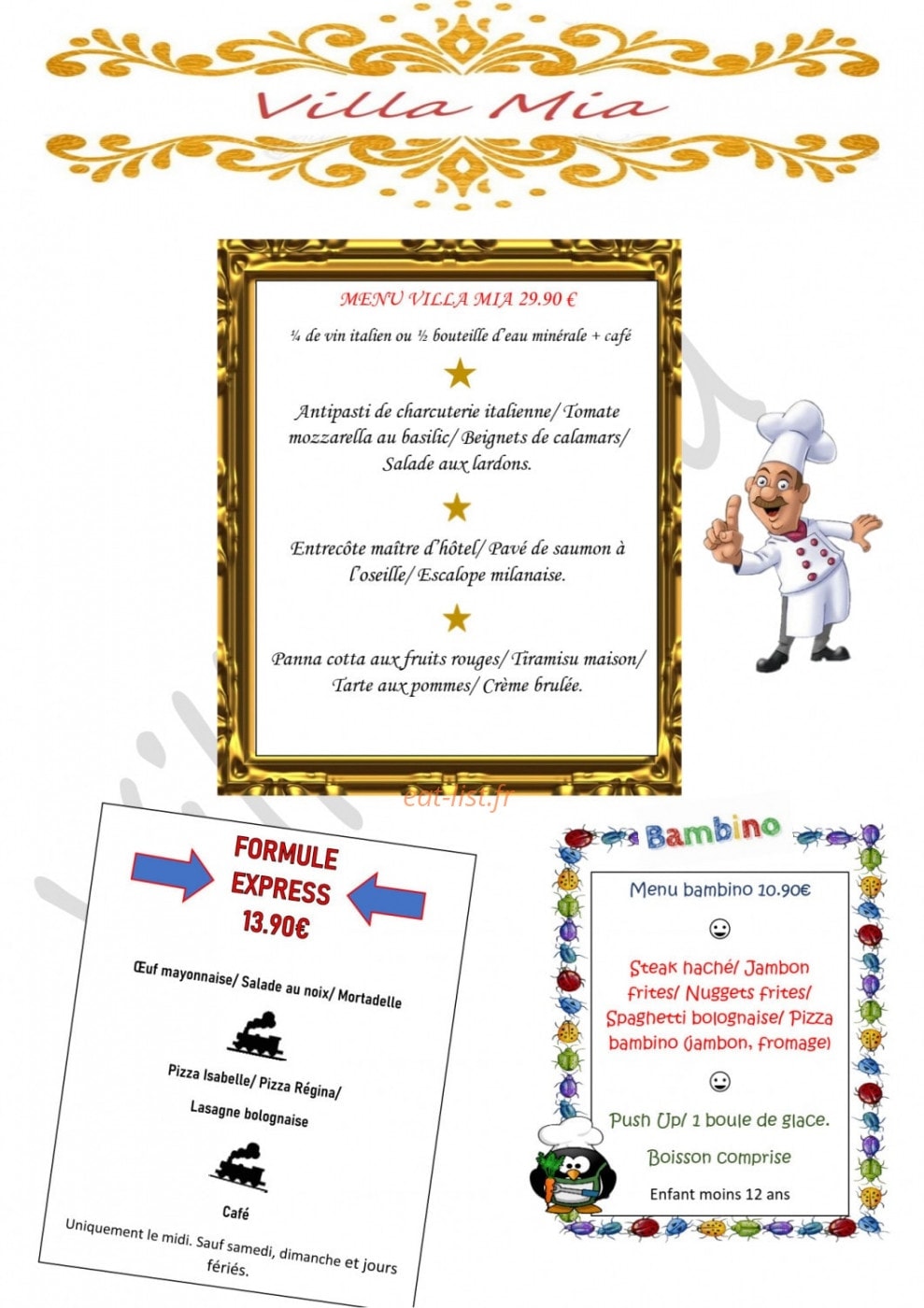 Villa Mia — carte page 9