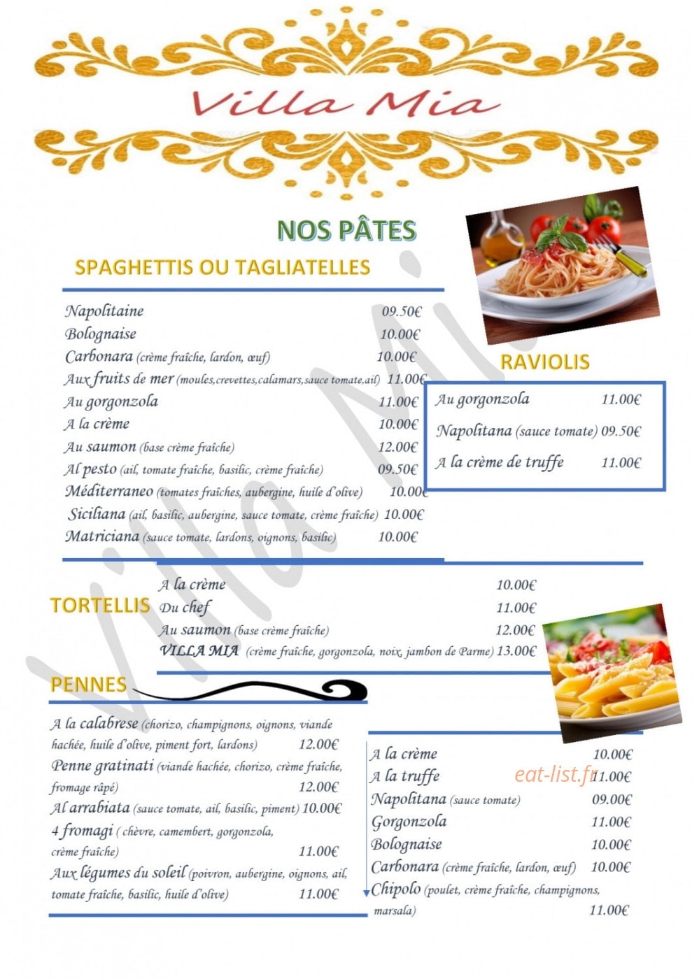 Villa Mia — carte page 5