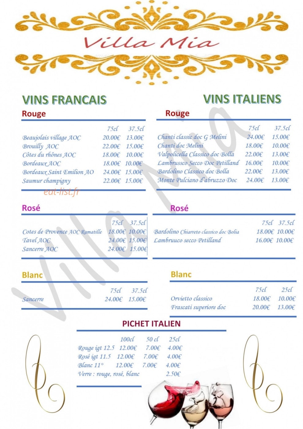 Villa Mia — carte page 10