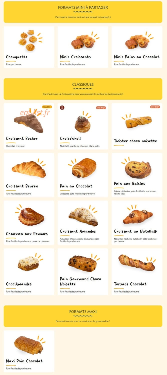 La Croissanterie — carte page 6