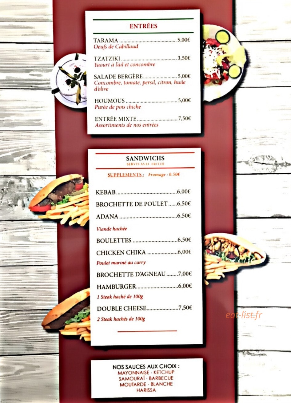 Le banquet — carte page 1