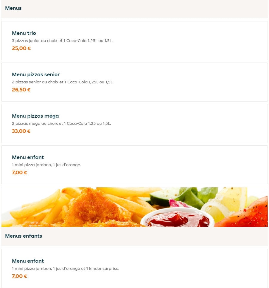Pizza First — carte page 1