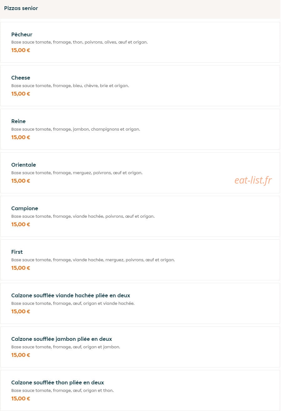 Pizza First — carte page 2
