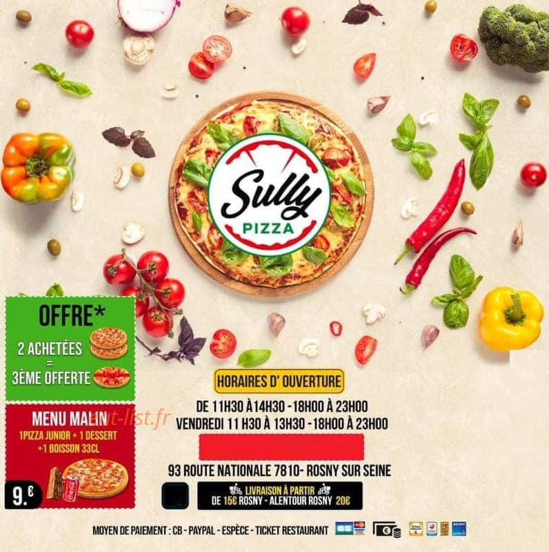 Sully pizza — carte page 1