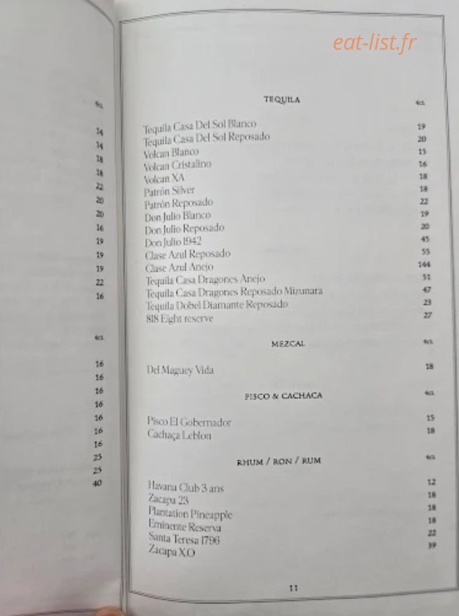Restaurant Les Chasses — carte page 9