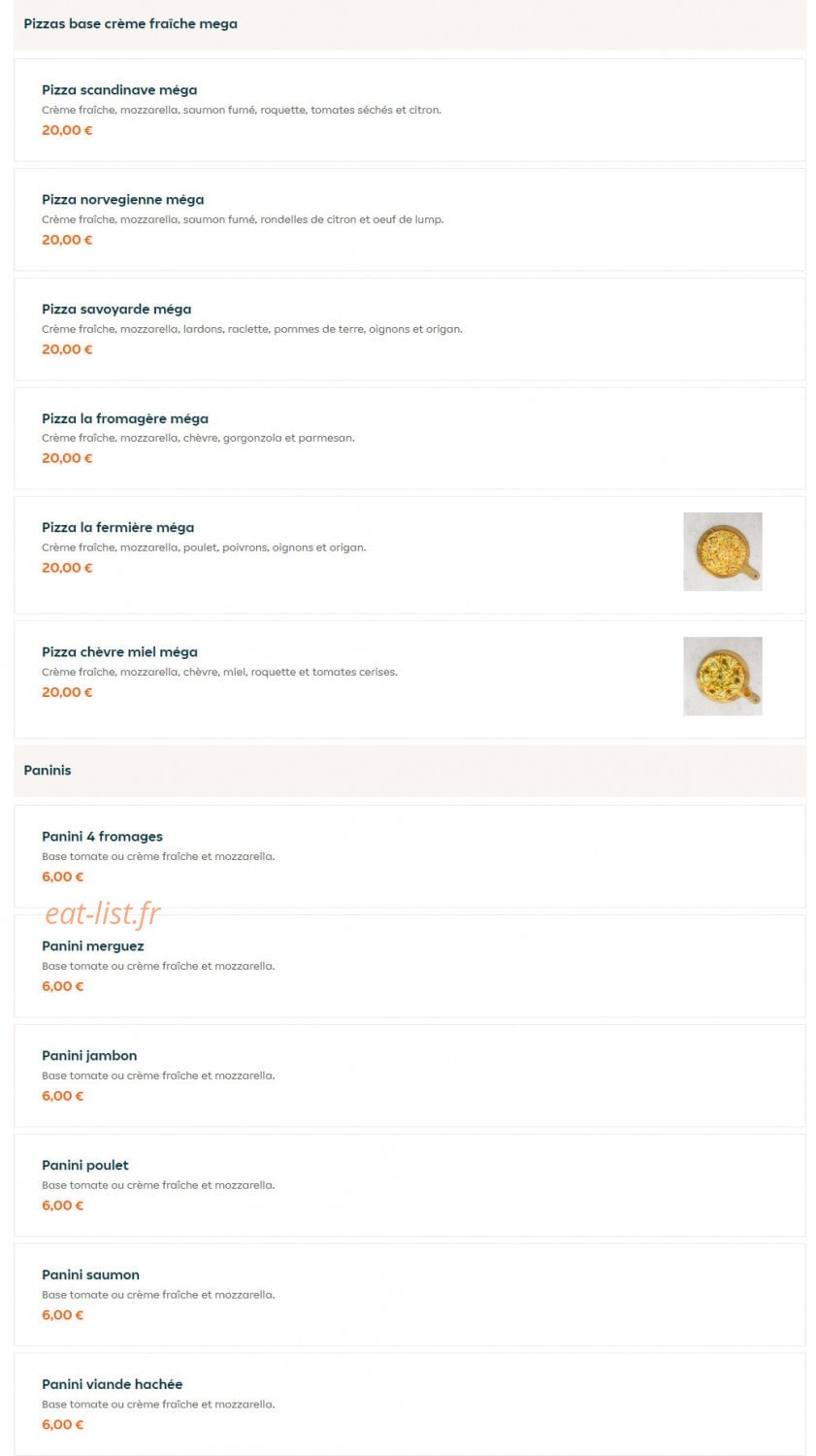 Pizza vallée — carte page 9