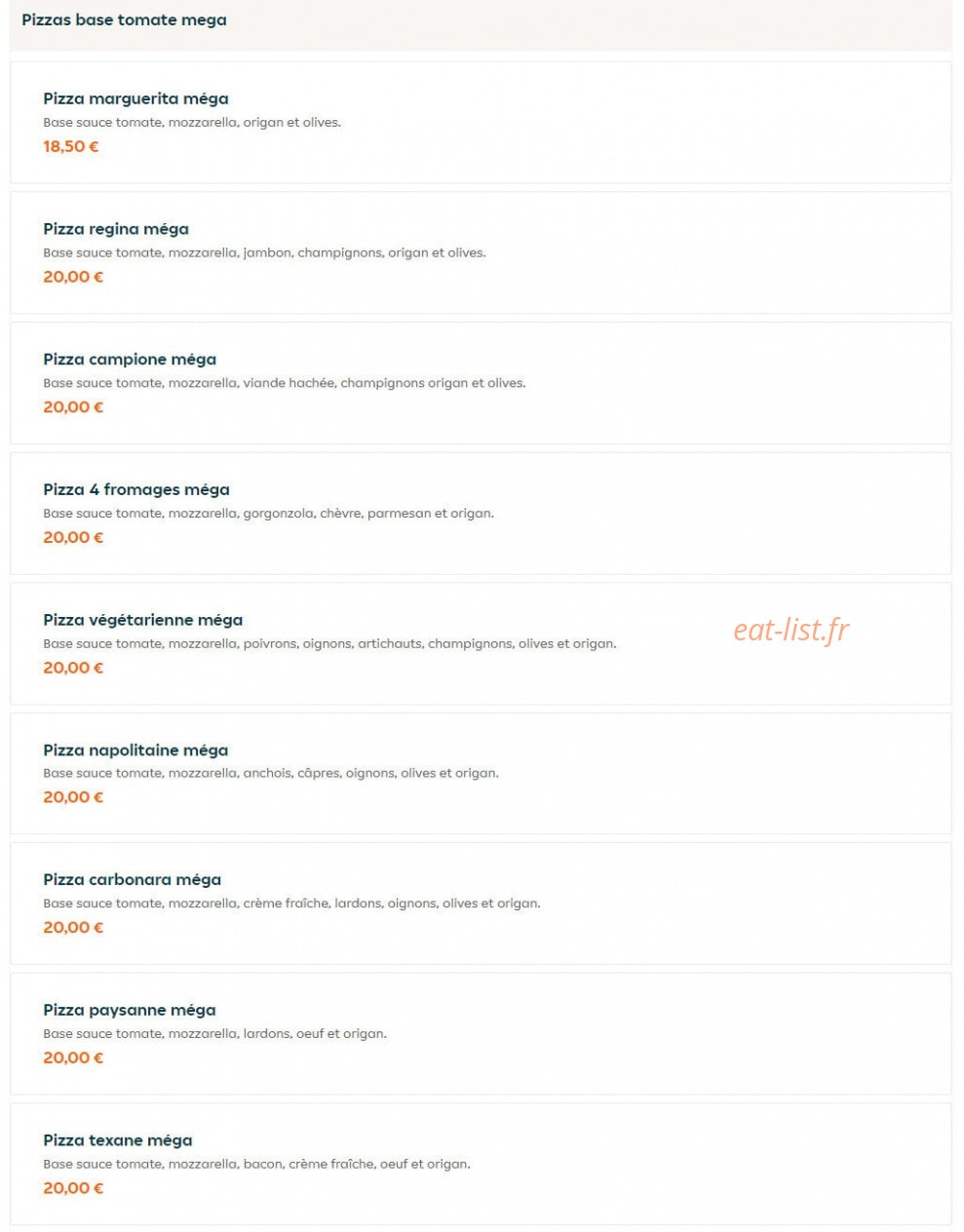 Pizza vallée — carte page 7