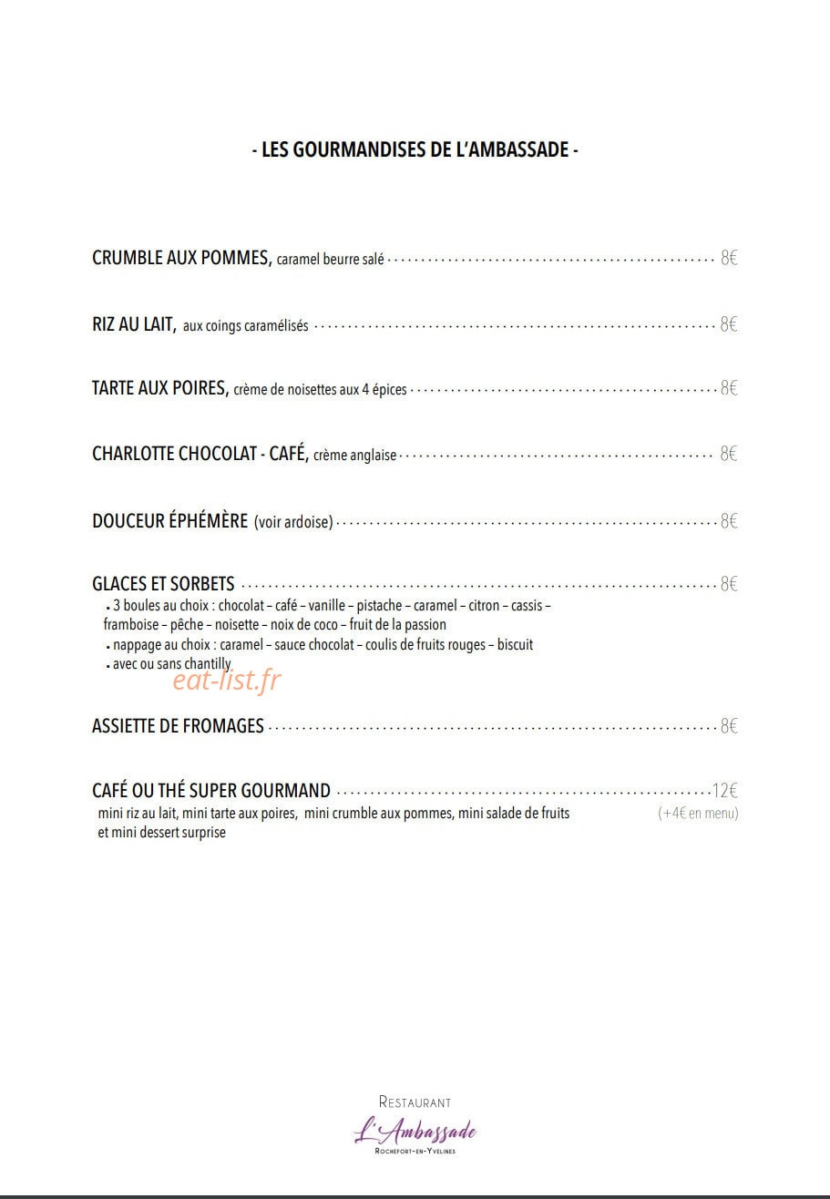 L’Ambassade — carte page 3