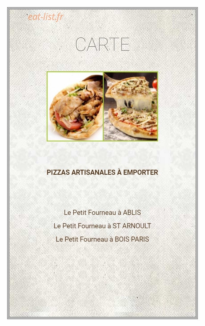 Le Petit Fourneau — carte page 1