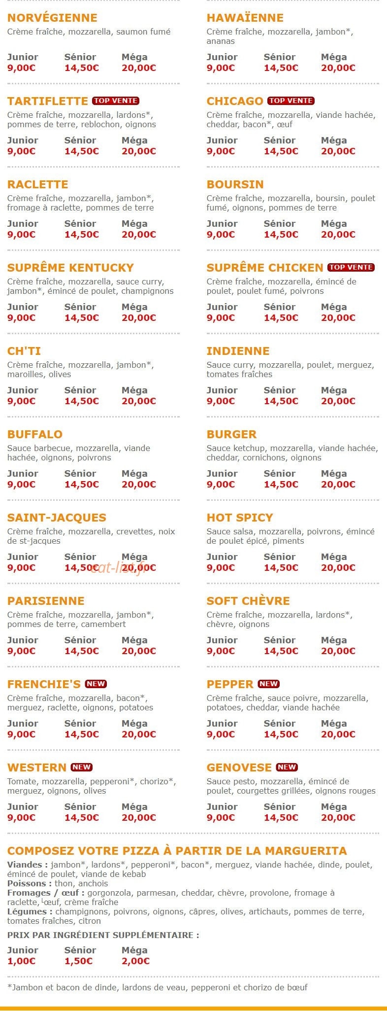 Pizza Crousty — carte page 3