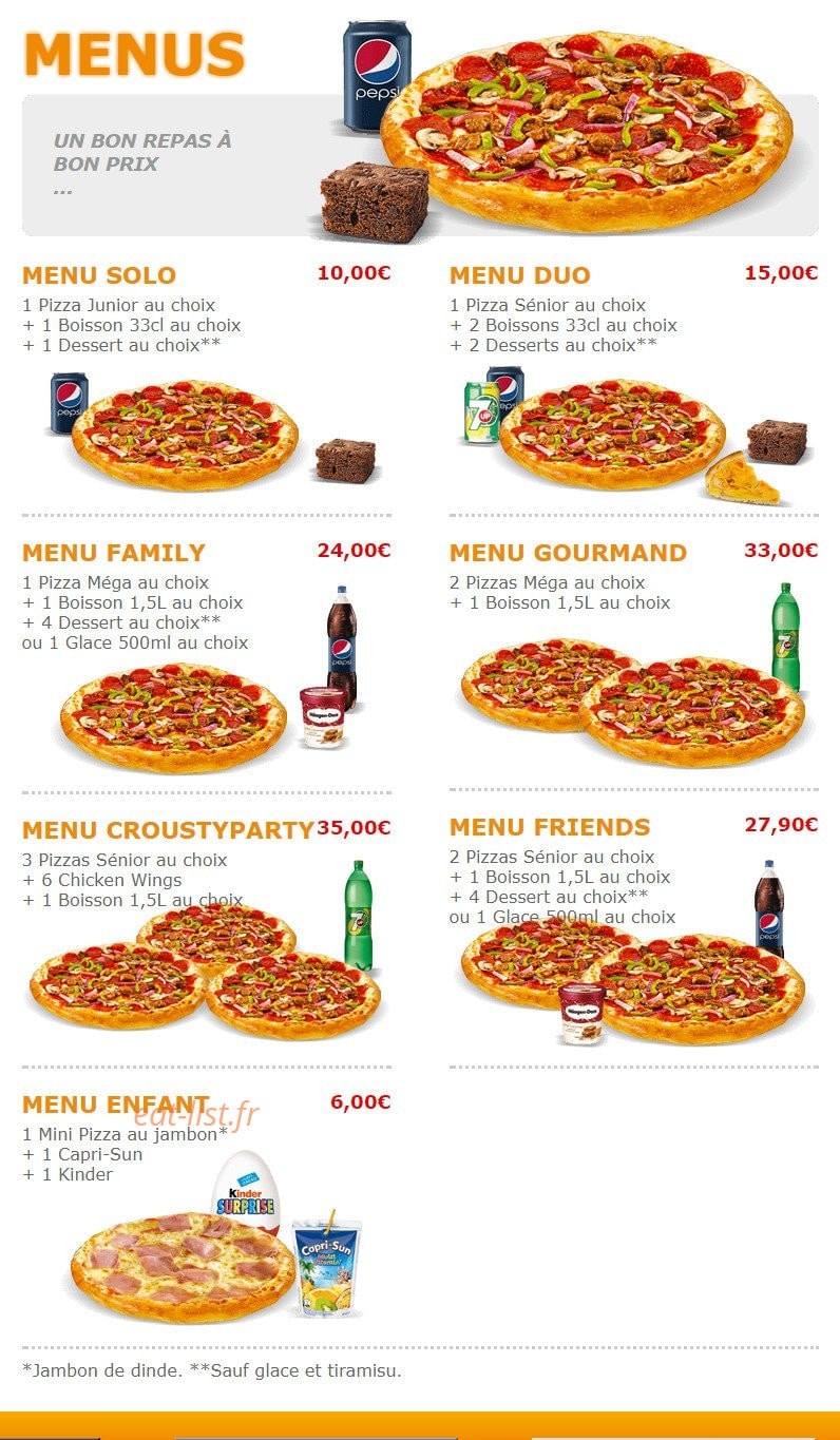 Pizza Crousty — carte page 4