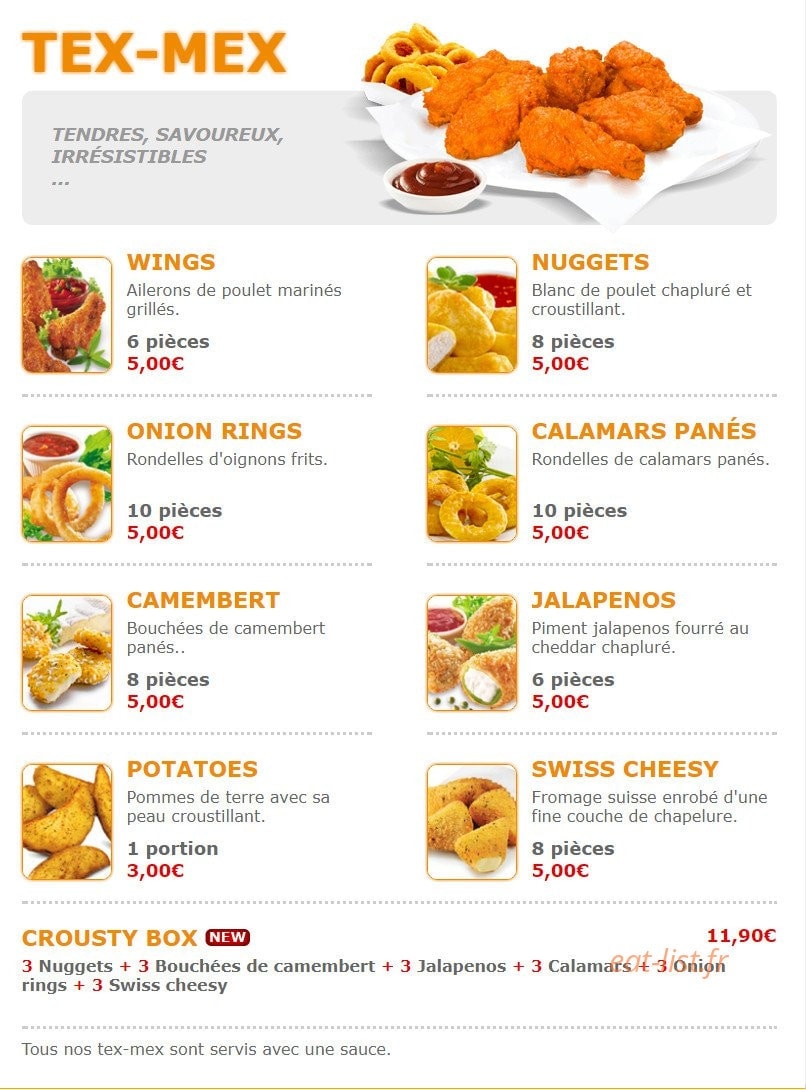Pizza Crousty — carte page 8