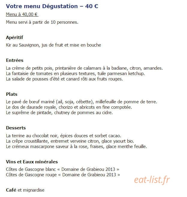 Le Bistro Gourmand — carte page 7