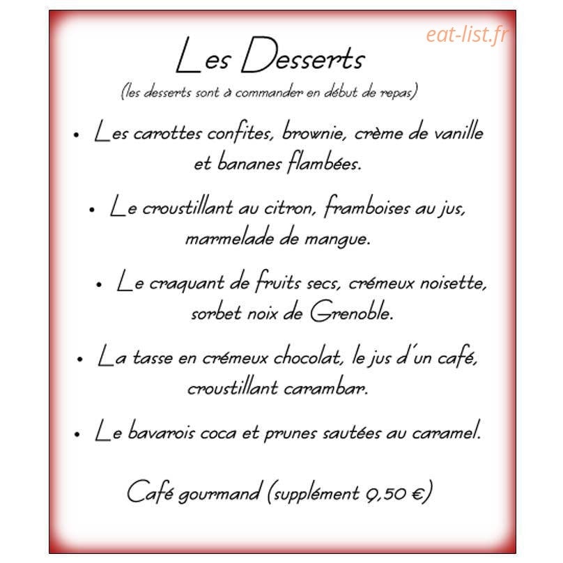 Le Bistro Gourmand — carte page 4