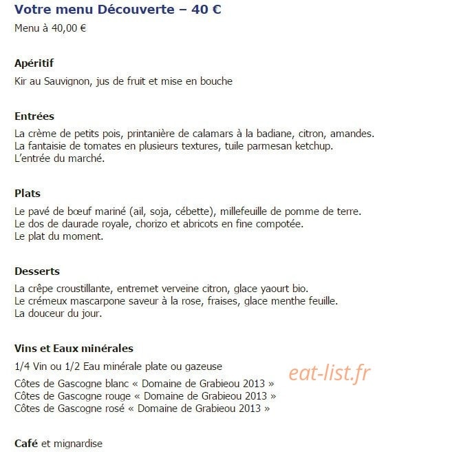 Le Bistro Gourmand — carte page 6