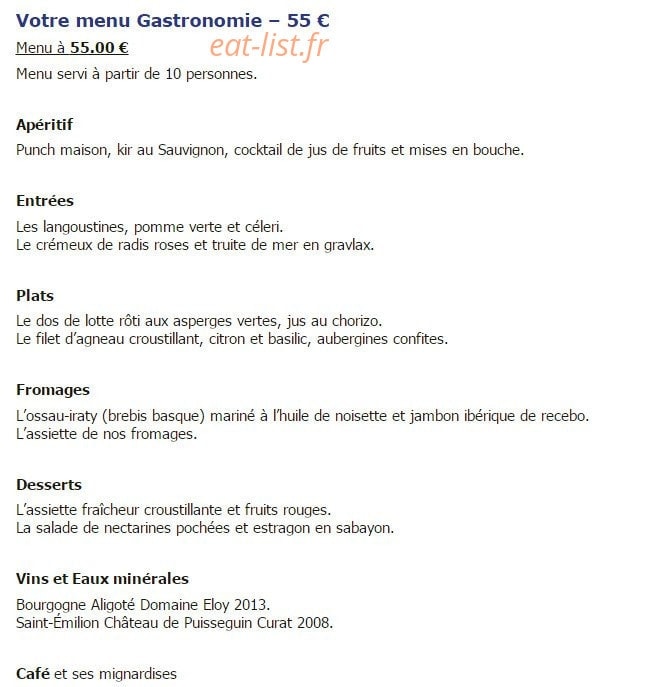 Le Bistro Gourmand — carte page 8