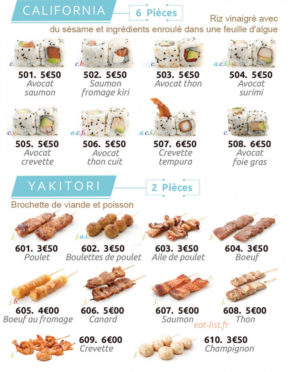 Mak Sushi — carte page 3