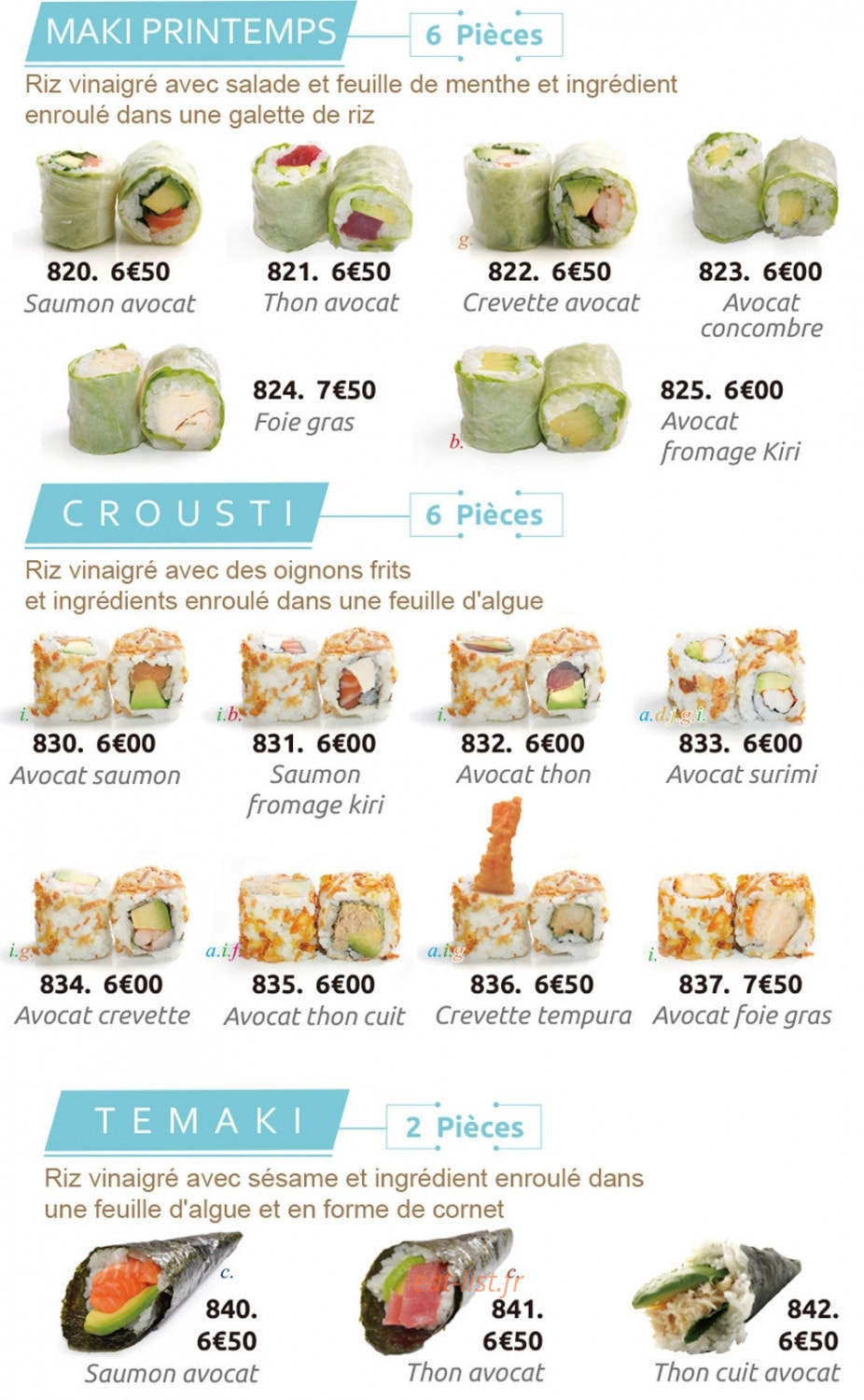 Mak Sushi — carte page 5